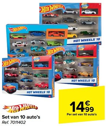 Promotions Set van 10 auto`s - Hot Wheels - Valide de 20/03/2024 à 02/04/2024 chez Carrefour