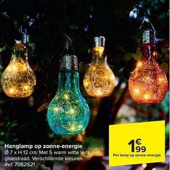 Promoties Hanglamp op zonne-energie - Huismerk - Carrefour  - Geldig van 20/03/2024 tot 06/05/2024 bij Carrefour