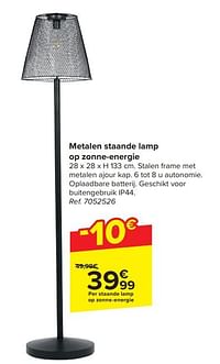 Metalen staande lamp op zonne-energie-Huismerk - Carrefour 