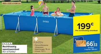 Promotions Rechthoekig opzetzwembad - Intex - Valide de 20/03/2024 à 06/05/2024 chez Carrefour