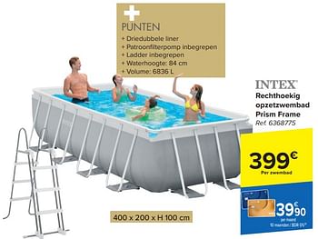 Promoties Rechthoekig opzetzwembad prism frame - Intex - Geldig van 20/03/2024 tot 06/05/2024 bij Carrefour