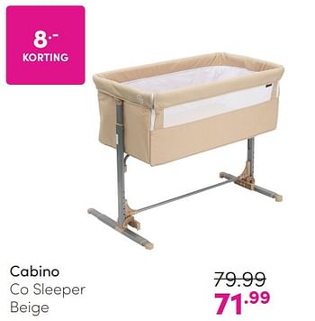 Promoties Cabino co sleeper beige - Cabino - Geldig van 24/03/2024 tot 01/04/2024 bij Baby & Tiener Megastore