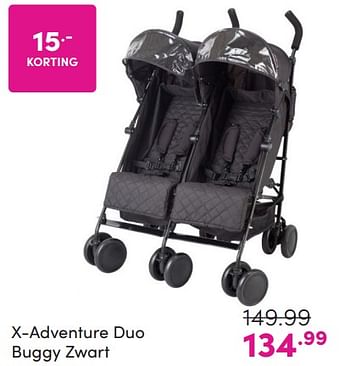 Promoties X-adventure duo buggy zwart - Xadventure - Geldig van 24/03/2024 tot 01/04/2024 bij Baby & Tiener Megastore
