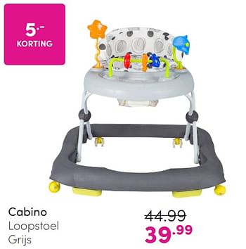 Promoties Cabino loopstoel grijs - Cabino - Geldig van 24/03/2024 tot 01/04/2024 bij Baby & Tiener Megastore