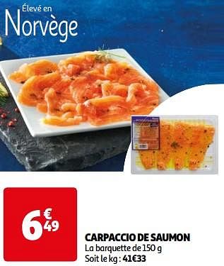 Promoties Carpaccio de saumon - Huismerk - Auchan - Geldig van 26/03/2024 tot 01/04/2024 bij Auchan