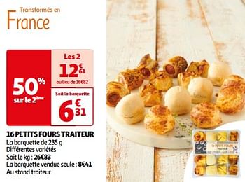 Promotions 16 petits fours traiteur - Produit Maison - Auchan Ronq - Valide de 26/03/2024 à 01/04/2024 chez Auchan Ronq