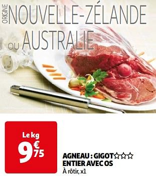 Promotions Agneau gigot entier avec os - Produit Maison - Auchan Ronq - Valide de 26/03/2024 à 01/04/2024 chez Auchan Ronq