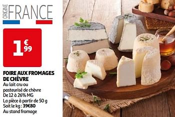 Promoties Foire aux fromages de chèvre - Huismerk - Auchan - Geldig van 26/03/2024 tot 01/04/2024 bij Auchan