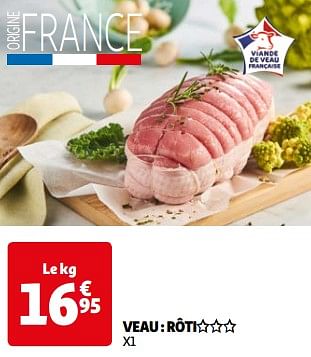 Promoties Veau rôti - Huismerk - Auchan - Geldig van 26/03/2024 tot 01/04/2024 bij Auchan