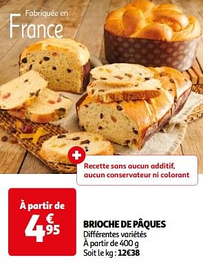 Promoties Brioche de pâques - Huismerk - Auchan - Geldig van 26/03/2024 tot 01/04/2024 bij Auchan