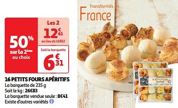 Promotions 16 petits fours apéritifs - Produit Maison - Auchan Ronq - Valide de 26/03/2024 à 31/03/2024 chez Auchan Ronq