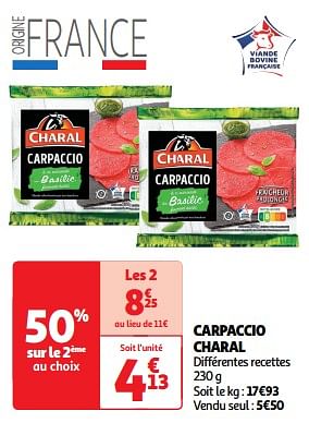 Promoties Carpaccio charal - Charal - Geldig van 26/03/2024 tot 31/03/2024 bij Auchan