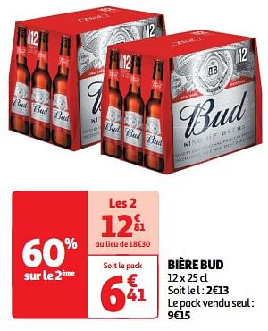 Promotions Bière bud - Bud - Valide de 26/03/2024 à 31/03/2024 chez Auchan Ronq