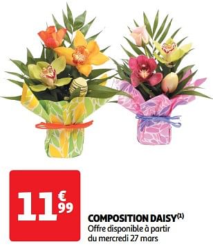 Promotions Composition daisy - Produit Maison - Auchan Ronq - Valide de 26/03/2024 à 31/03/2024 chez Auchan Ronq