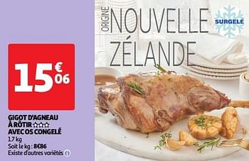 Promoties Gigot d`agneau à rôtir avec os congelé - Huismerk - Auchan - Geldig van 26/03/2024 tot 31/03/2024 bij Auchan