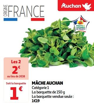 Promotions Mâche auchan - Produit Maison - Auchan Ronq - Valide de 26/03/2024 à 31/03/2024 chez Auchan Ronq
