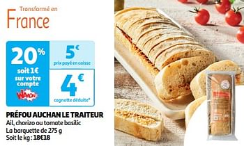 Promoties Préfou auchan le traiteur - Huismerk - Auchan - Geldig van 26/03/2024 tot 31/03/2024 bij Auchan