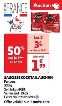Saucisse cocktail auchan-Huismerk - Auchan