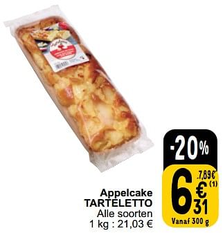 Promoties Appelcake tarteletto - Tarteletto - Geldig van 26/03/2024 tot 30/03/2024 bij Cora