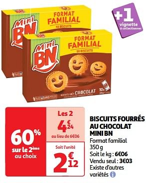 Promoties Biscuits fourrés au chocolat mini bn - BN - Geldig van 26/03/2024 tot 31/03/2024 bij Auchan