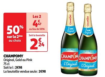 Promotions Champomy original, gold ou pink - Champomy - Valide de 26/03/2024 à 31/03/2024 chez Auchan Ronq