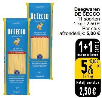 Promoties Deegwaren de cecco - De Cecco - Geldig van 26/03/2024 tot 30/03/2024 bij Cora