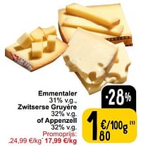 Emmentaler zwitserse gruyère of appenzell-Huismerk - Cora