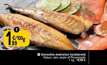 Promoties Gerookte makrelen huisbereid - Huismerk - Cora - Geldig van 26/03/2024 tot 30/03/2024 bij Cora