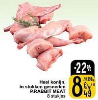 Heel konijn in stukken gesneden p.rabbit meat-Huismerk - Cora
