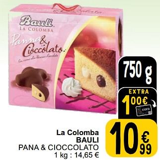 Promoties La colomba bauli pana + cioccolato - Bauli - Geldig van 26/03/2024 tot 30/03/2024 bij Cora