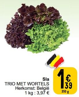Promoties Sla trio met wortels - Huismerk - Cora - Geldig van 26/03/2024 tot 30/03/2024 bij Cora