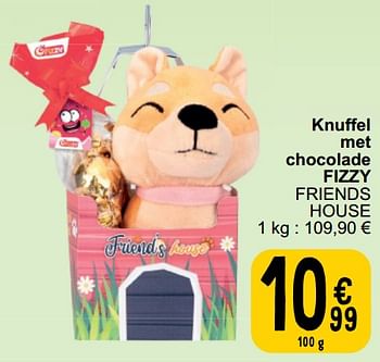 Promoties Knuffel met chocolade fizzy friends house - Fizzy - Geldig van 26/03/2024 tot 30/03/2024 bij Cora