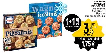 Promoties Mini pizza wagner piccolinis - Original Wagner - Geldig van 26/03/2024 tot 30/03/2024 bij Cora