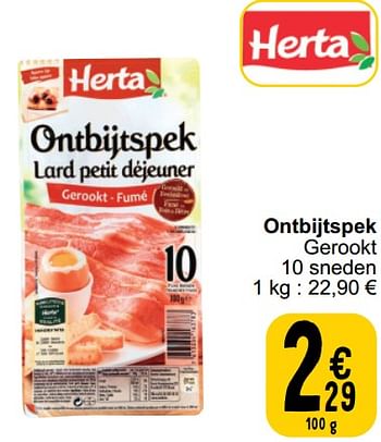Promotions Ontbijtspek - Herta - Valide de 26/03/2024 à 30/03/2024 chez Cora