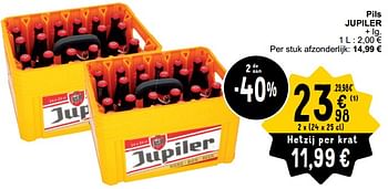 Promotions Pils jupiler - Jupiler - Valide de 26/03/2024 à 30/03/2024 chez Cora