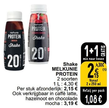 Promoties Shake melkunie protein - Melkunie - Geldig van 26/03/2024 tot 30/03/2024 bij Cora