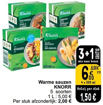 Promotions Warme sauzen knorr - Knorr - Valide de 26/03/2024 à 30/03/2024 chez Cora