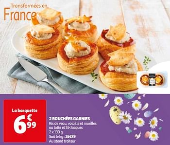 Promoties 2 bouchées garnies - Huismerk - Auchan - Geldig van 26/03/2024 tot 01/04/2024 bij Auchan