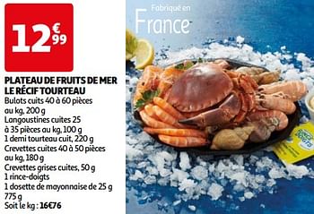 Promotions Plateau de fruits de mer le récif tourteau - Produit Maison - Auchan Ronq - Valide de 26/03/2024 à 01/04/2024 chez Auchan Ronq