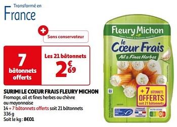 Promotions Surimi le coeur frais fleury michon - Fleury Michon - Valide de 26/03/2024 à 01/04/2024 chez Auchan Ronq