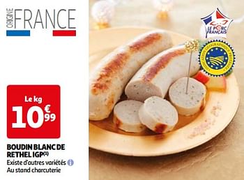 Promotions Boudin blanc de rethel igp - Produit Maison - Auchan Ronq - Valide de 26/03/2024 à 01/04/2024 chez Auchan Ronq