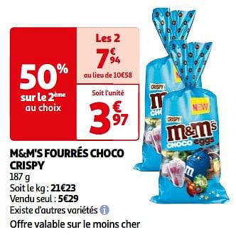 Promotions M+m`s fourrés choco crispy - M&M 's - Valide de 26/03/2024 à 01/04/2024 chez Auchan Ronq