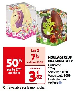 Promotions Moulage oeuf dragon abtey - Abtey - Valide de 26/03/2024 à 01/04/2024 chez Auchan Ronq