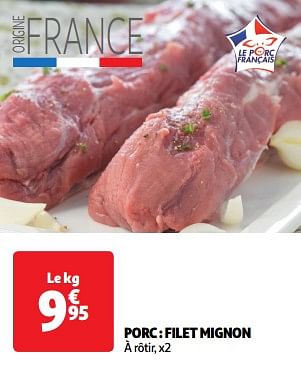 Promoties Porc filet mignon - Huismerk - Auchan - Geldig van 26/03/2024 tot 31/03/2024 bij Auchan