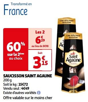 Promotions Saucisson saint agaune - Saint Agaune - Valide de 26/03/2024 à 01/04/2024 chez Auchan Ronq