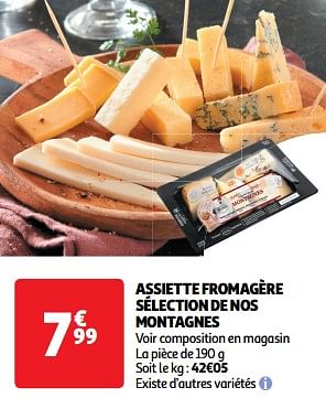 Promotions Assiette fromagère sélection de nos montagnes - Produit Maison - Auchan Ronq - Valide de 26/03/2024 à 31/03/2024 chez Auchan Ronq