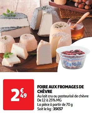Promoties Foire aux fromages de chèvre - Huismerk - Auchan - Geldig van 26/03/2024 tot 31/03/2024 bij Auchan