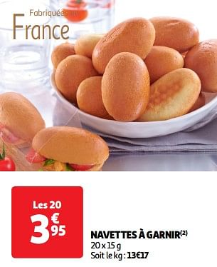 Promotions Navettes à garnir - Produit Maison - Auchan Ronq - Valide de 26/03/2024 à 31/03/2024 chez Auchan Ronq