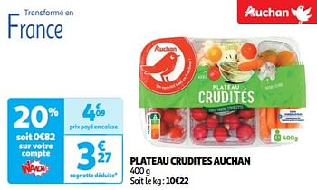 Promotions Plateau crudites auchan - Produit Maison - Auchan Ronq - Valide de 26/03/2024 à 31/03/2024 chez Auchan Ronq
