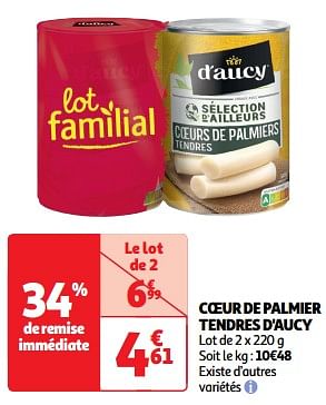 Promoties Coeur de palmier tendres d`aucy - D'Aucy - Geldig van 26/03/2024 tot 31/03/2024 bij Auchan